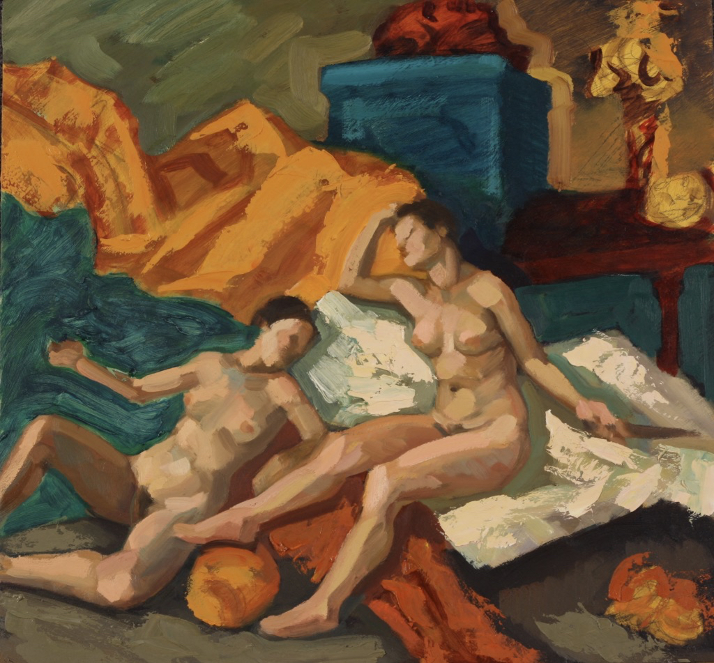 Thracian Women; oil on board, 47 x 50 cm, 2012